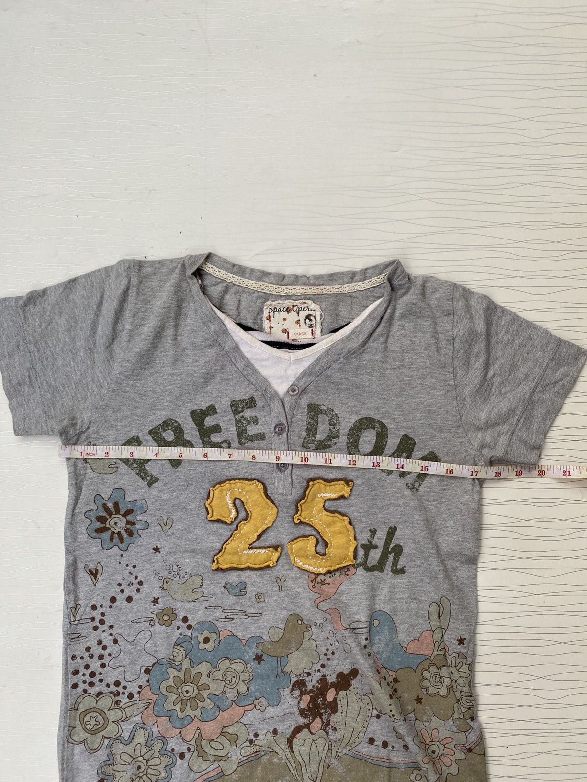 Japanese Brand Japanese Double Layer Freedom POEM Patch Emboireded TEE Size US L / EU 52-54 / 3 - 8 Thumbnail