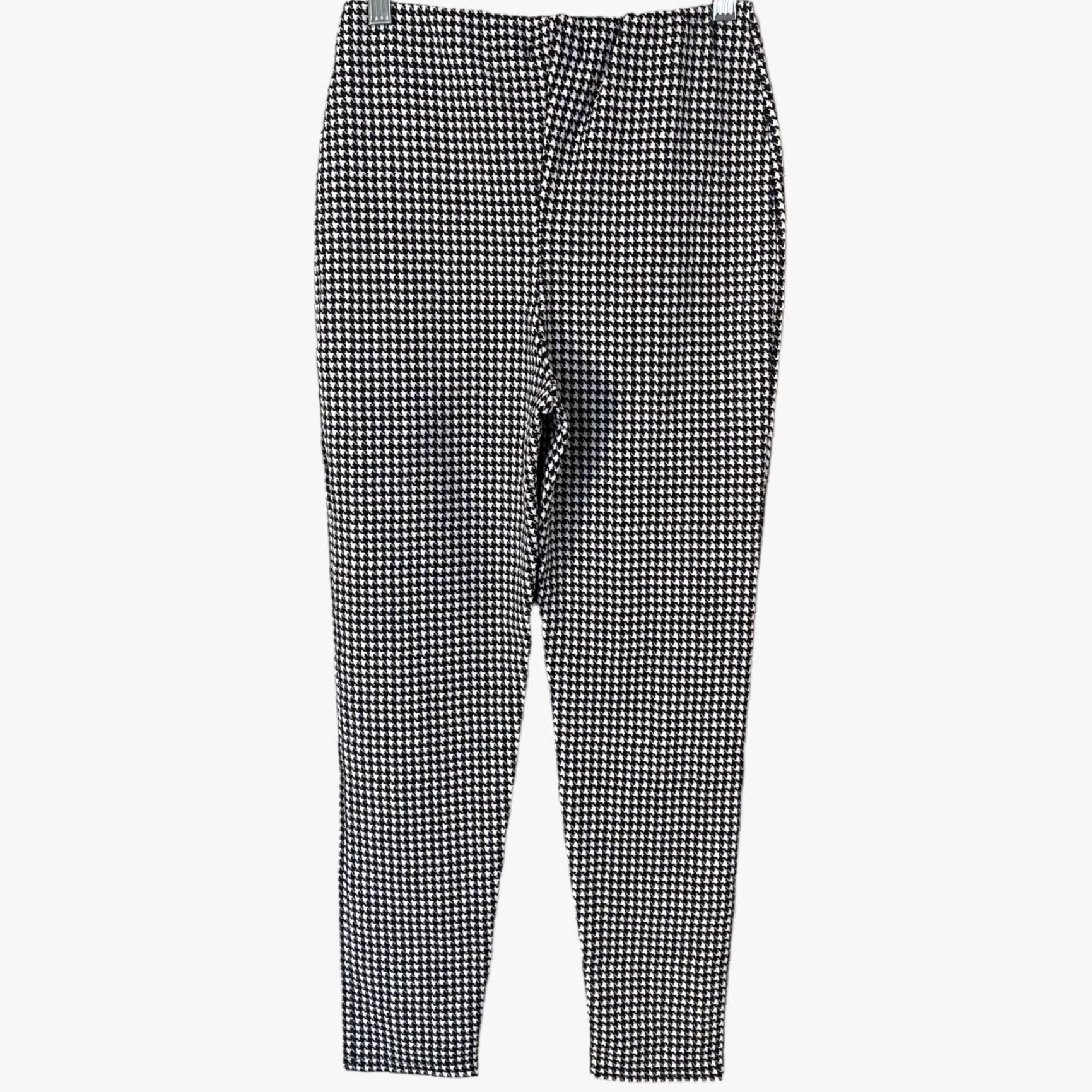 Nasty Gal Nasty Gal Pants Women High-Waisted Houndstooth Fitted Stretch Black White 4 Polyester Blend Slim Ankle Women’s 4 Mens? Size 27" / US 4 / IT 40 - 3 Thumbnail