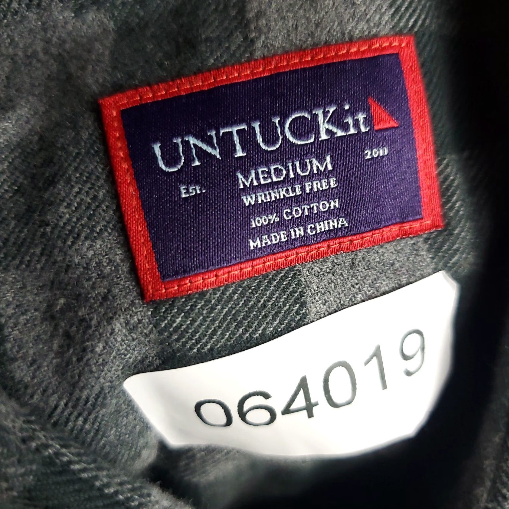 UNTUCKit UNTUCKit Shirt Mens M Gray Check Flannel Button Up Long Sleeve Size US M / EU 48-50 / 2 - 7 Thumbnail