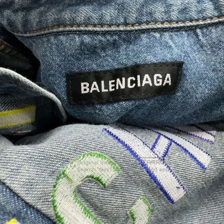 Balenciaga Balenciaga Blue Letter Print Long Sleeve Shirt. Size US M / EU 48-50 / 2 - 5 Thumbnail