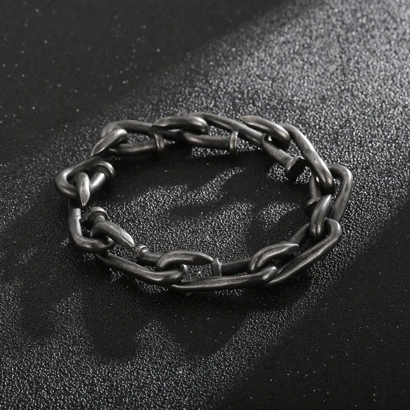 Vintage Vintage Nail Link Chain Bracelet Size ONE SIZE - 4 Thumbnail