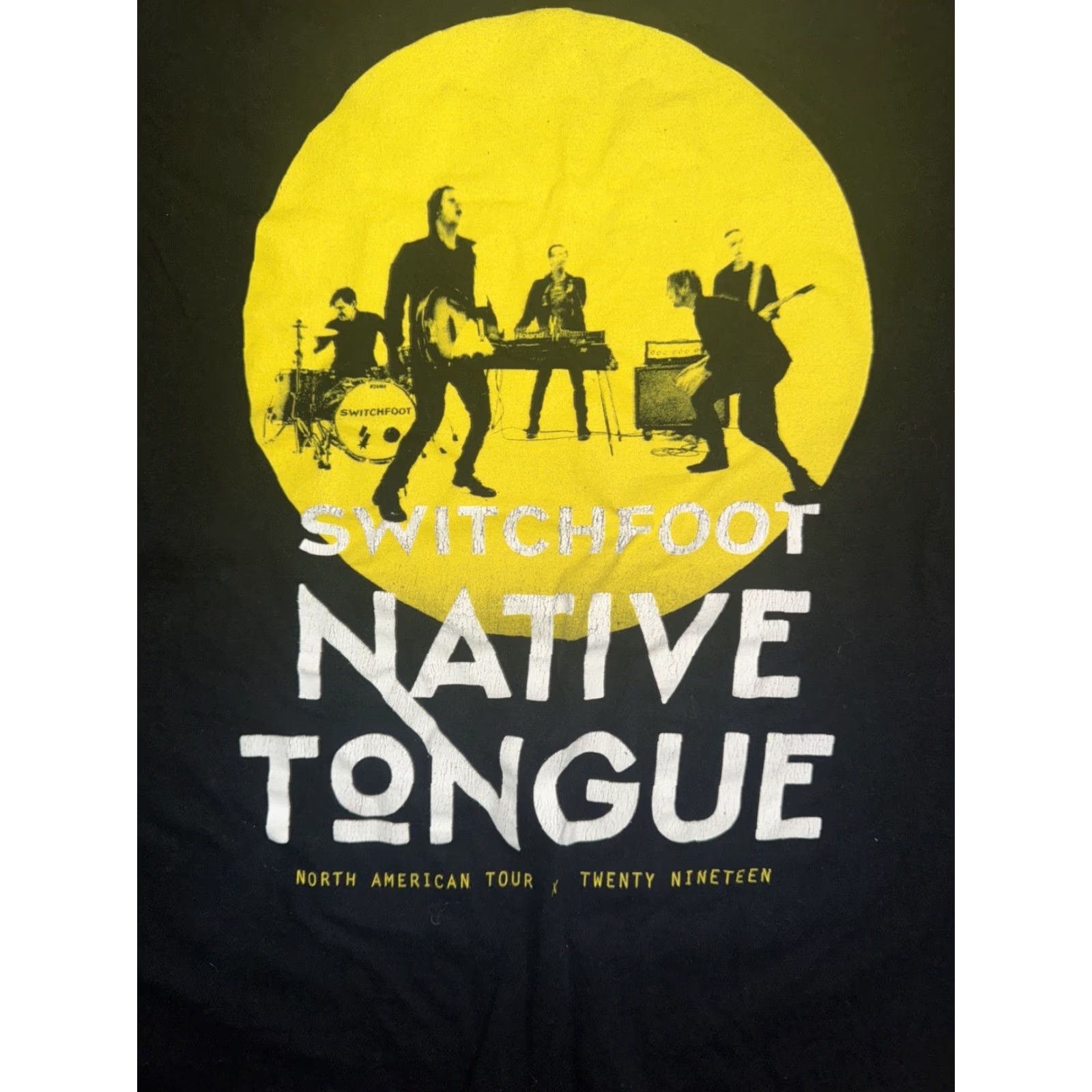 Native Switchfoot Native Tongue Tour T-Shirt Black Medium Mens Graphic Print 90s Y2K Band Tee Size US M / EU 48-50 / 2 - 4 Thumbnail