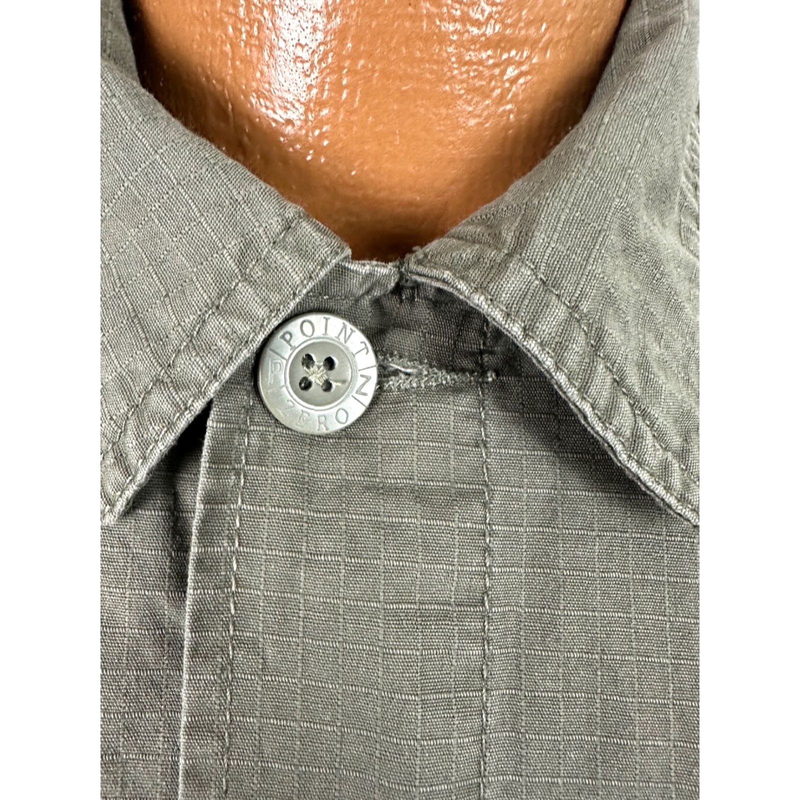 Point Zero VINTAGE Point Zero Field Shirt Men Large L Green Heavyweight Cotton Button-Up Outdoors Military Casual Shirt Mens Size US L / EU 52-54 / 3 - 4 Thumbnail