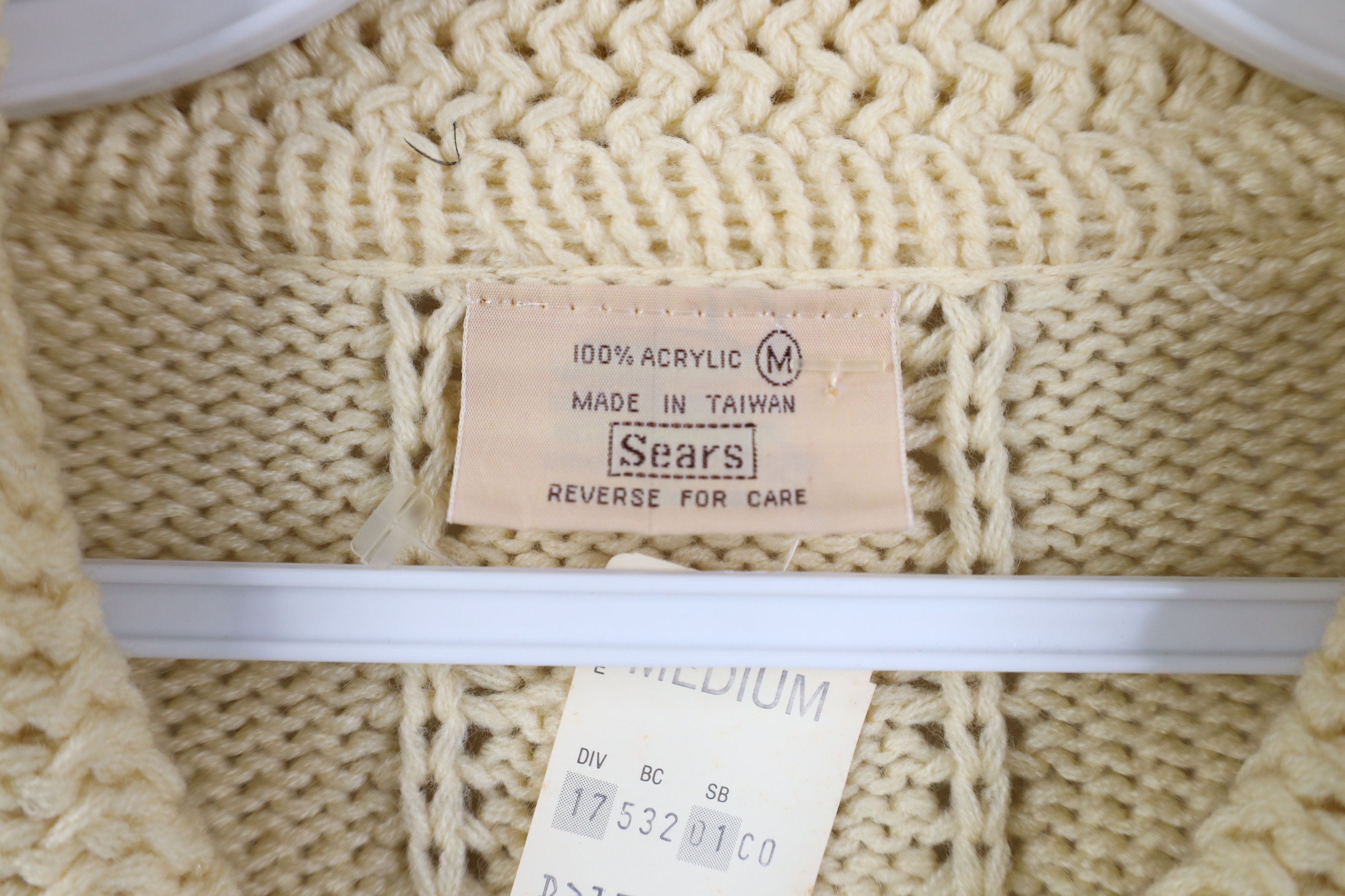 Vintage Deadstock Vintage 60s 70s Fisherman Knit Cardigan Sweater Size M / US 6-8 / IT 42-44 - 7 Thumbnail