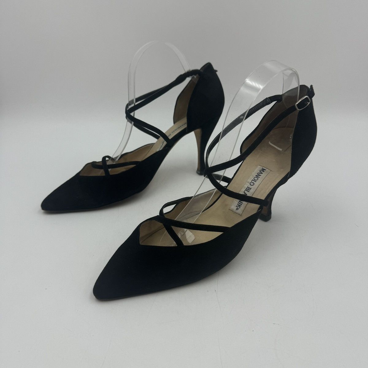 Manolo Blahnik Manolo Blahnik Black Suede Heels Size US 11 / IT 41 - 2 Thumbnail