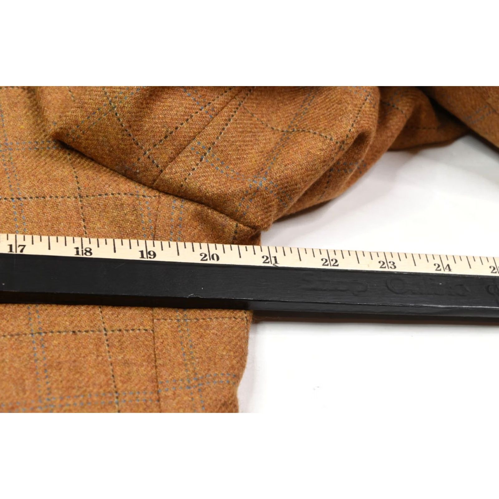 Vintage Tom Barnett Dormeuil Derby Blazer Mens 42 Brown Blue Windowpane Wool 3-Button Blazer Mens 42 Brown Windowpane Wool Derby Blazer Size 42R - 7 Thumbnail