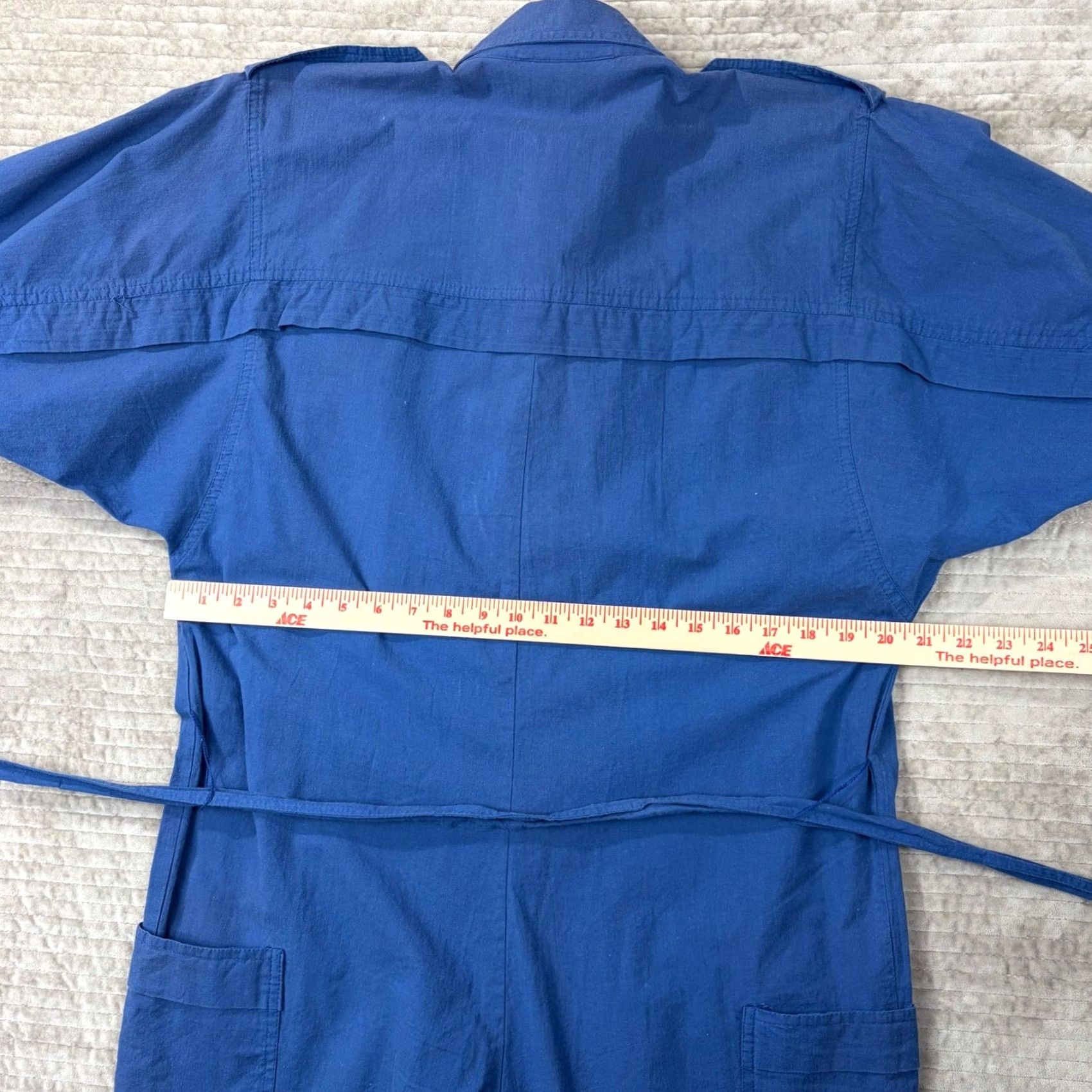 Vintage VINTAGE d. Frank Blue Cotton Jumpsuit Womens 10 Utility Boiler Suit Made in USA Size 32" / US 10 / IT 46 - 4 Thumbnail