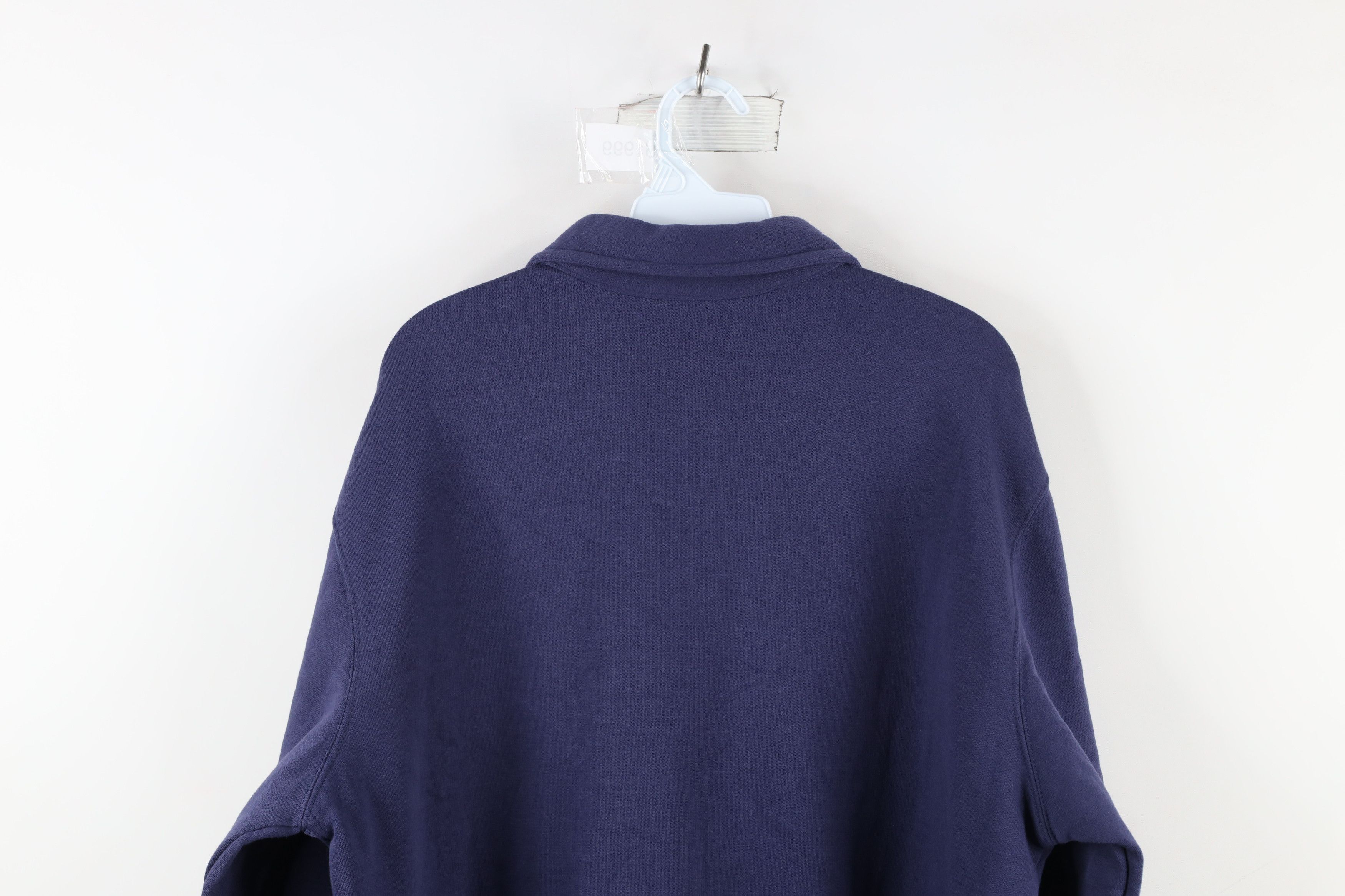 Vintage Vintage 90s Streetwear Collared Pullover Sweatshirt Blue Size US L / EU 52-54 / 3 - 7 Thumbnail