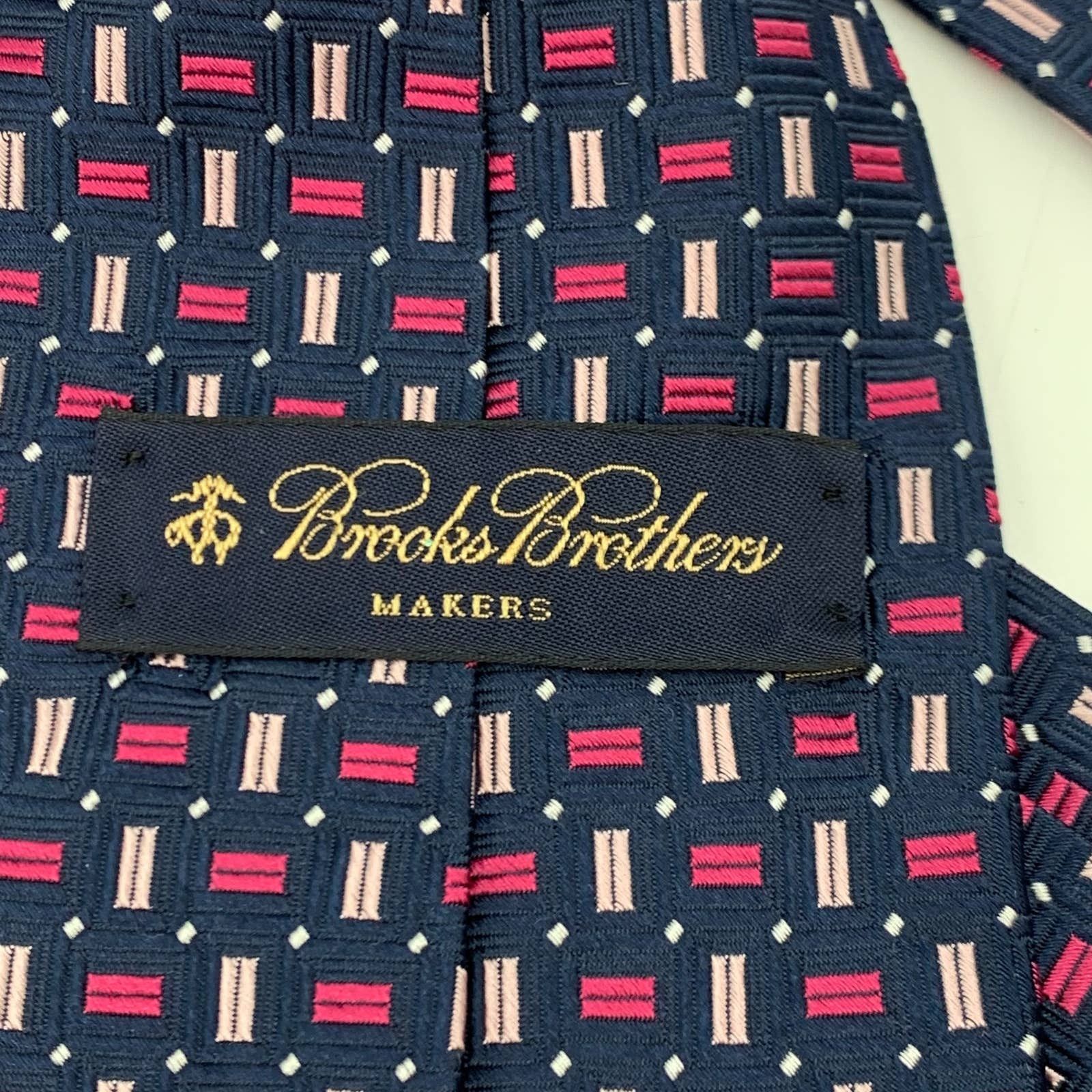 Brooks Brothers Brooks Brothers Silk Tie Dots Geometric Weave Size ONE SIZE - 3 Thumbnail
