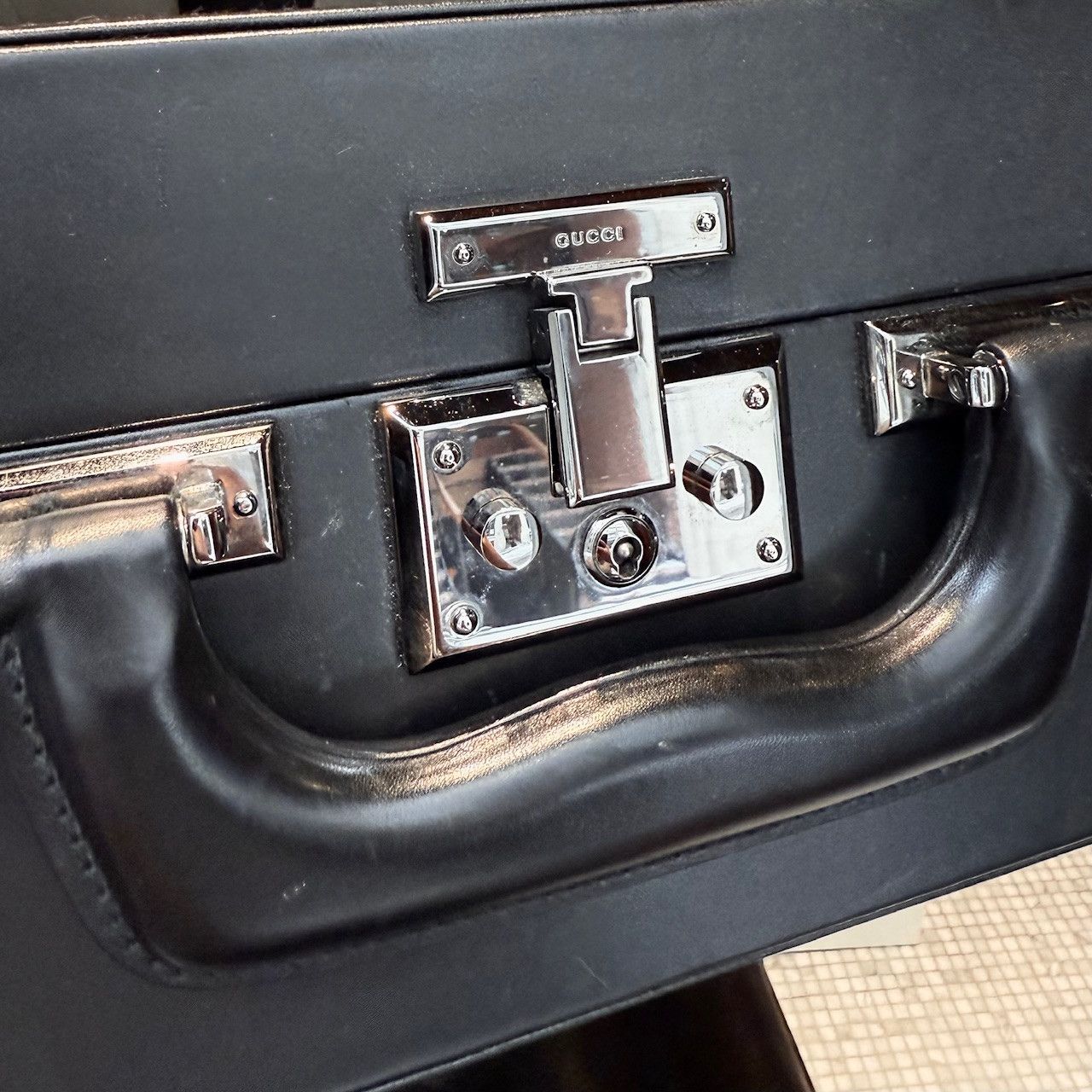 Gucci Gucci Black Leather Guccissima GG Embossed Trunk Suitcase Size ONE SIZE - 18 Thumbnail
