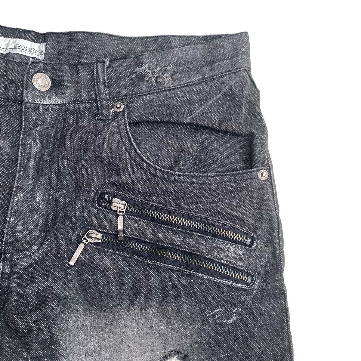 Japanese Brand EVOLUTION Black Distressed flare Size US 33 - 3 Thumbnail