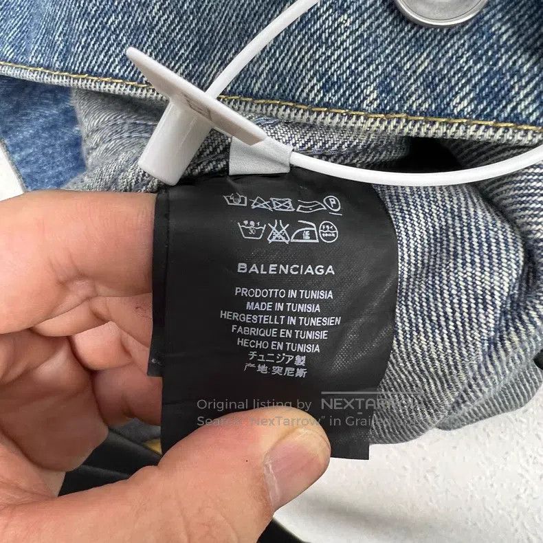 Balenciaga Balenciaga Cola Wave Embroidered Logo Denim Jacket Size US S / EU 44-46 / 1 - 5 Thumbnail