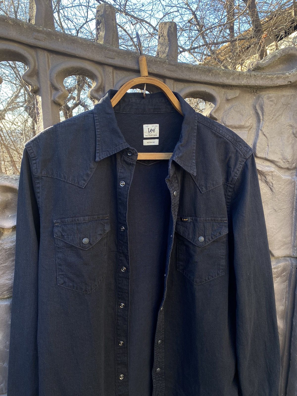 Lee × Vintage Lee Western Shirt Black Denim Size US M / EU 48-50 / 2 - 5 Thumbnail