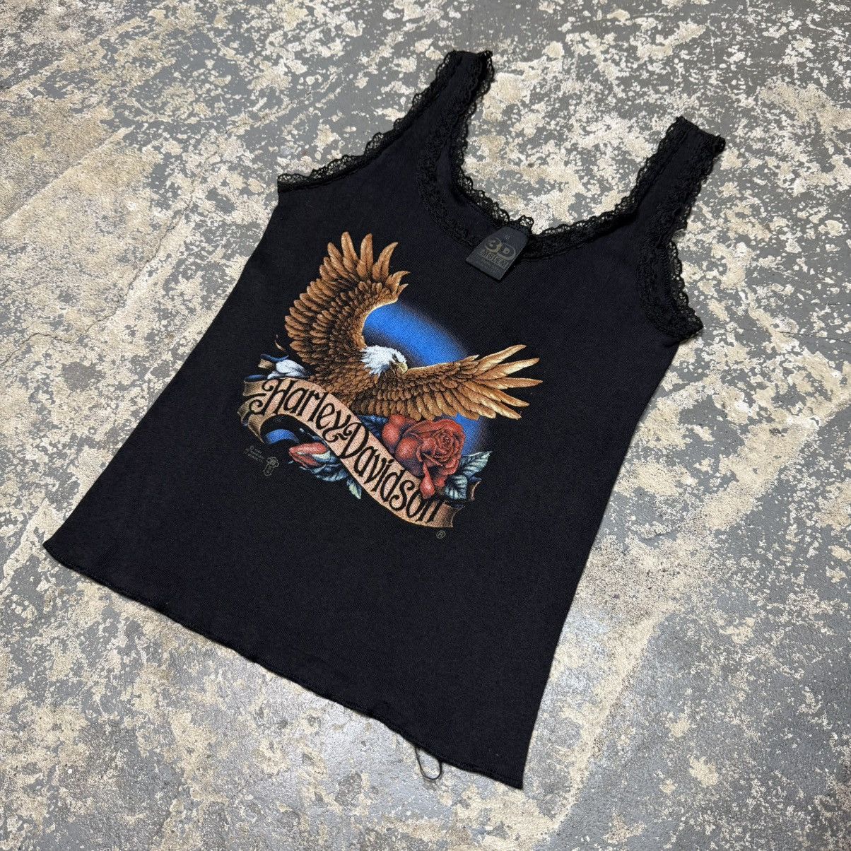 Vintage Vintage Harley Davidson Eagle 3D Emblem 90s Lace Tank Top T Size US M / EU 48-50 / 2 - 2 Thumbnail