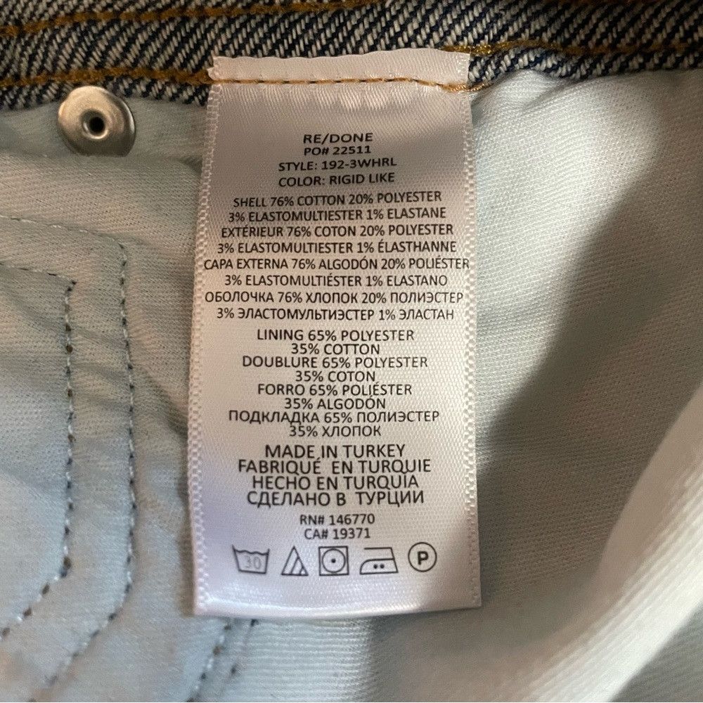 RE/DONE NWT New $307 Re/Done 90s High-Rise Straight RIGID LIKE Jean Size 29" - 7 Thumbnail
