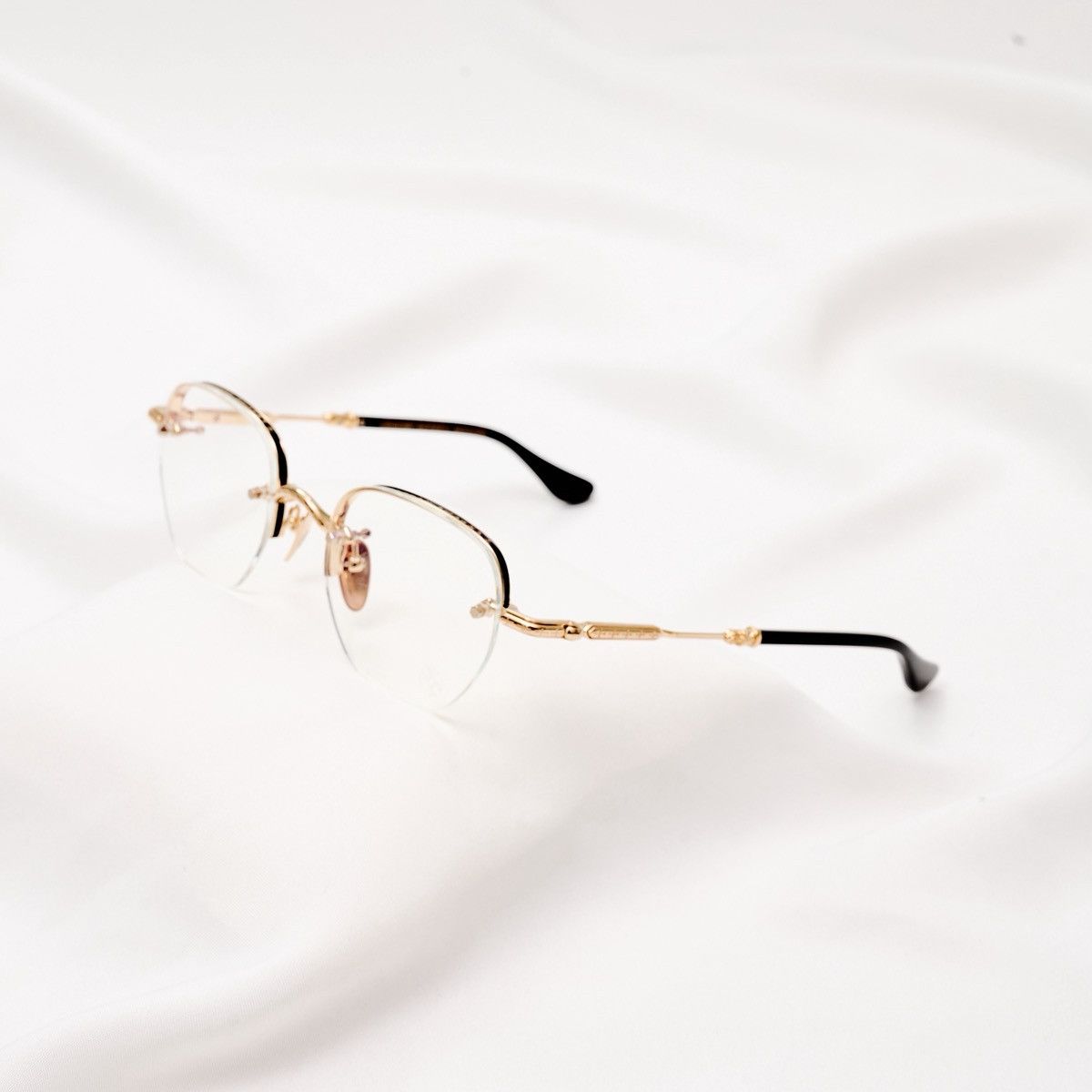 Chrome Hearts CHROME HEARTS FROSTED GOLD PLATED - BLACK GLASSES Size ONE SIZE - 1 Thumbnail
