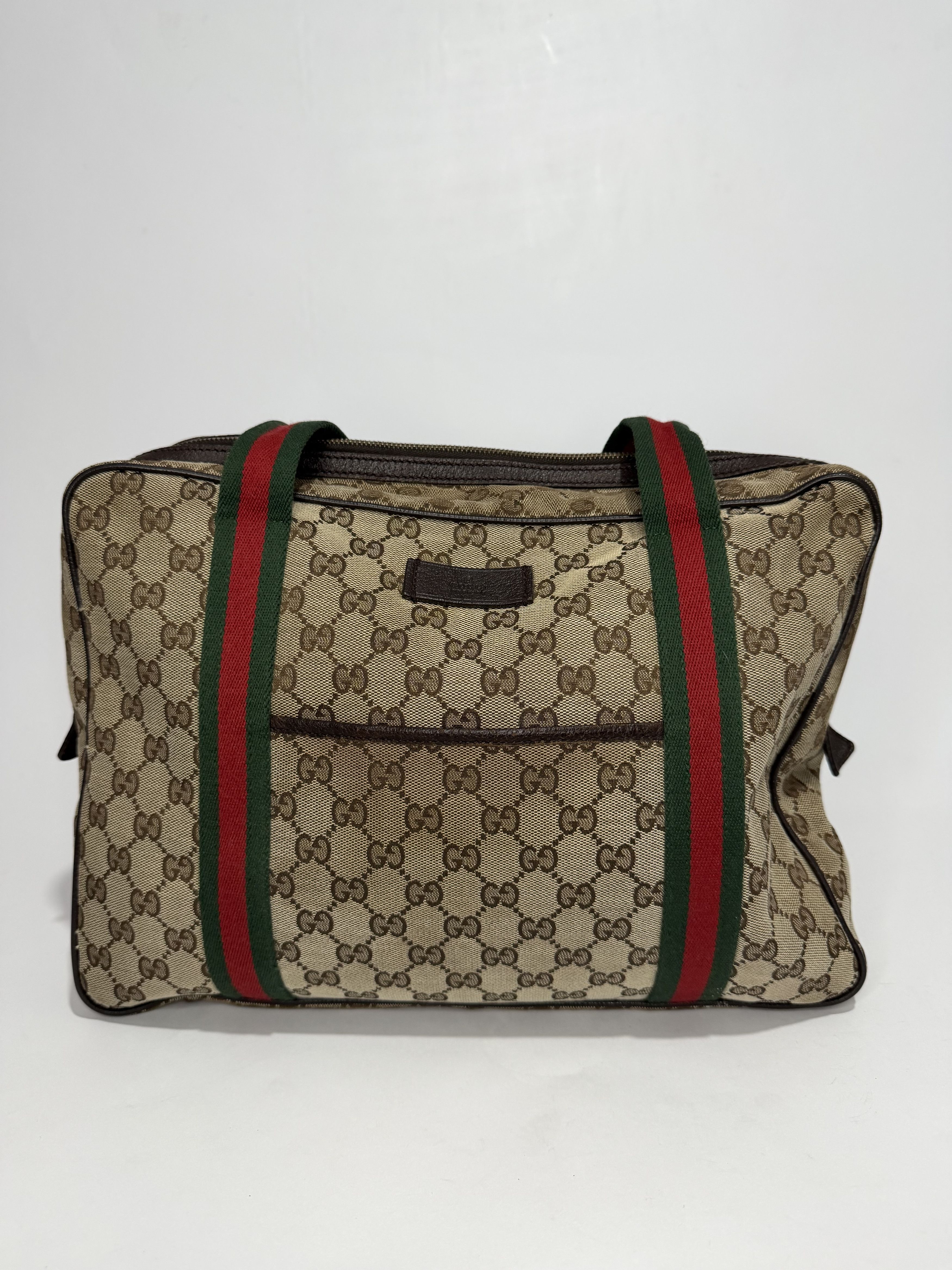 Gucci Gucci GG Canvas Web Medium Carry-On Duffle Bag Size ONE SIZE - 1 Thumbnail