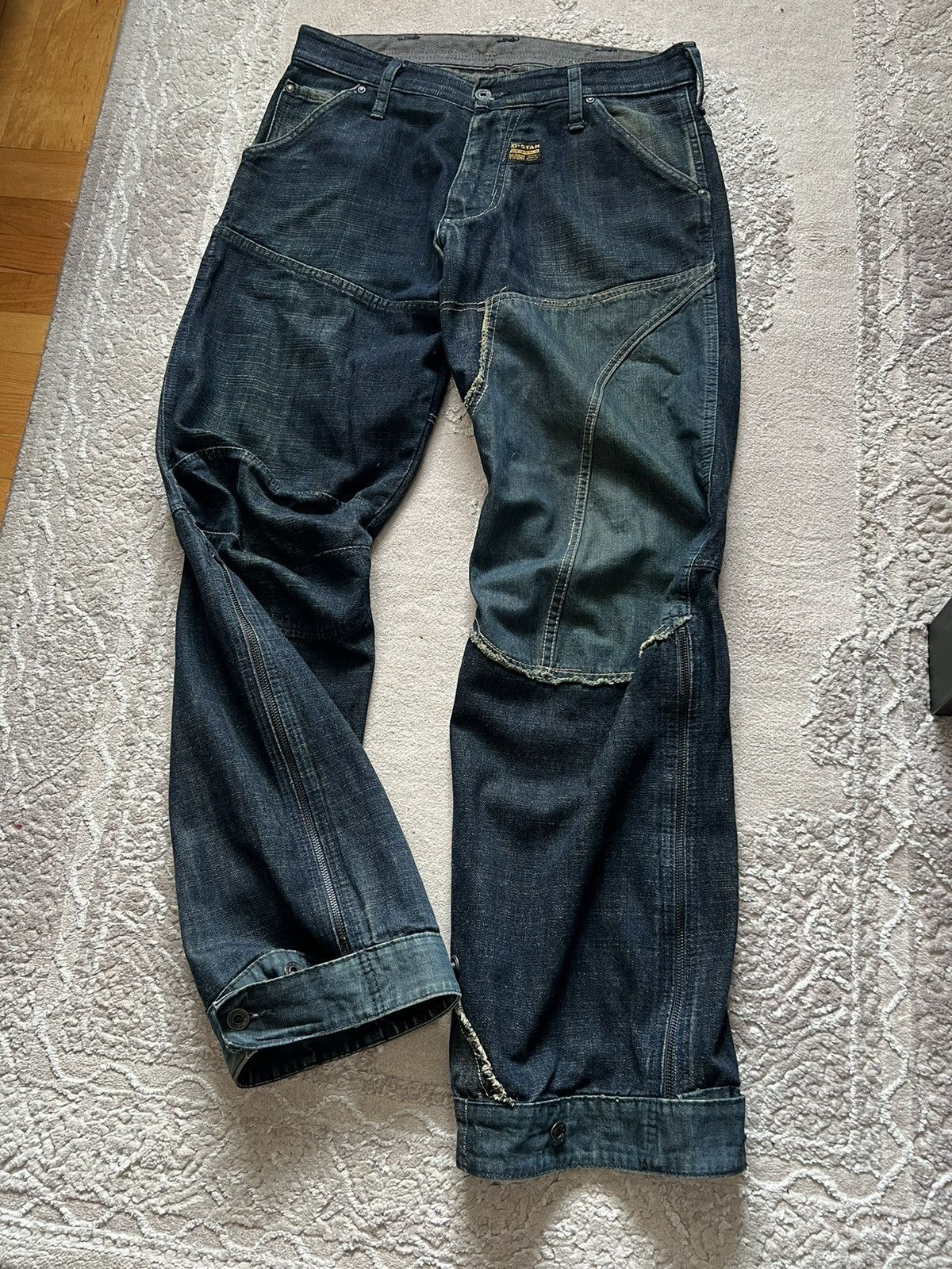 G-Star CRAZY VINTAGE G-STAR RAW CONCEPT ELWOOD OPIUM RARE JEANS Size US 31 - 7 Thumbnail