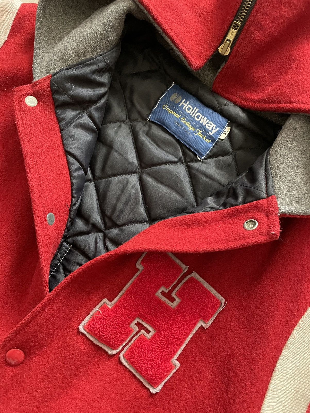 Vintage Vintage 90s Holloway Wool Varsity Letterman Jacket USA XL Size US XL / EU 56 / 4 - 4 Thumbnail
