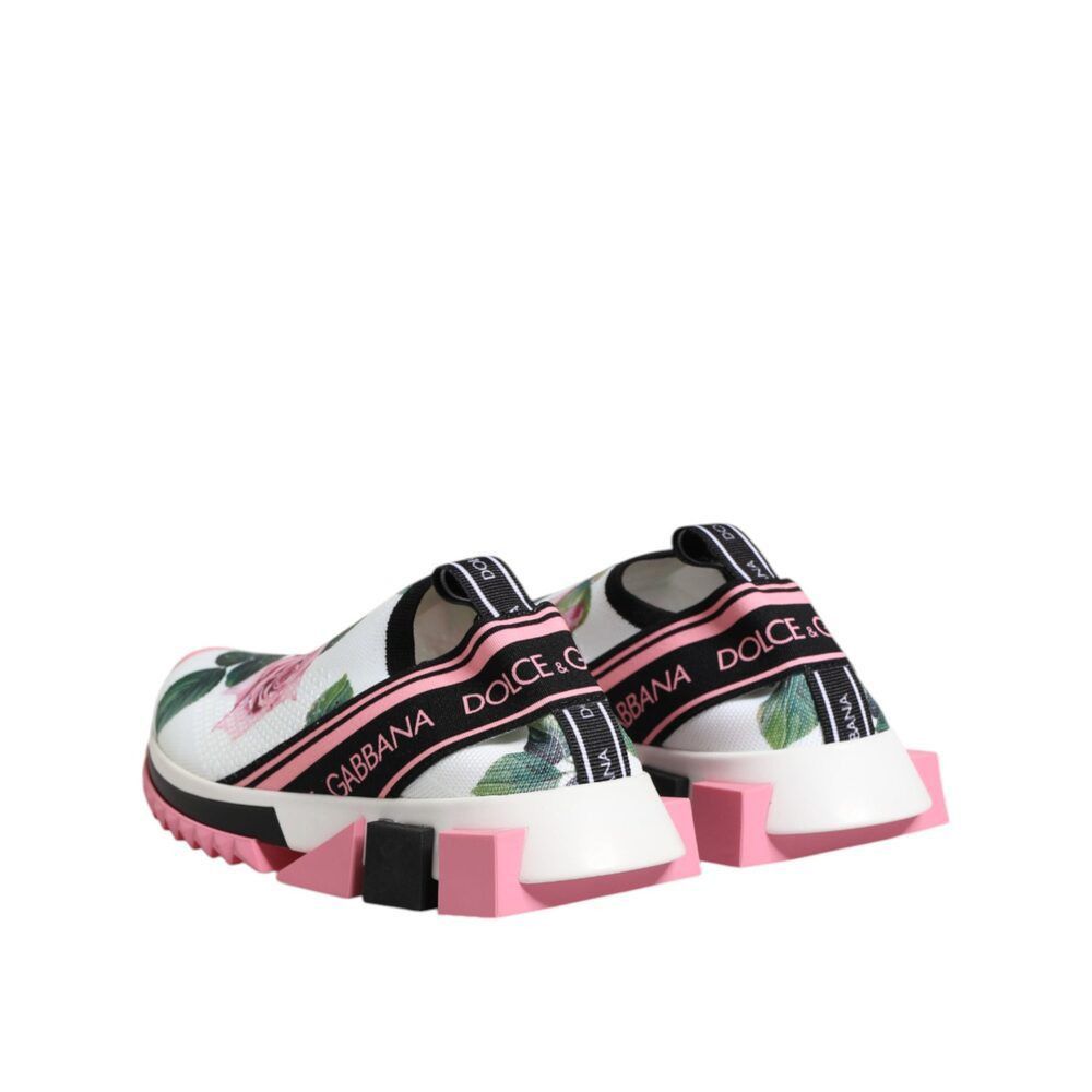Dolce & Gabbana Dolce & Gabbana White Rose Print Sorrento Sneakers Shoes Size US 6 / IT 36 - 5 Thumbnail