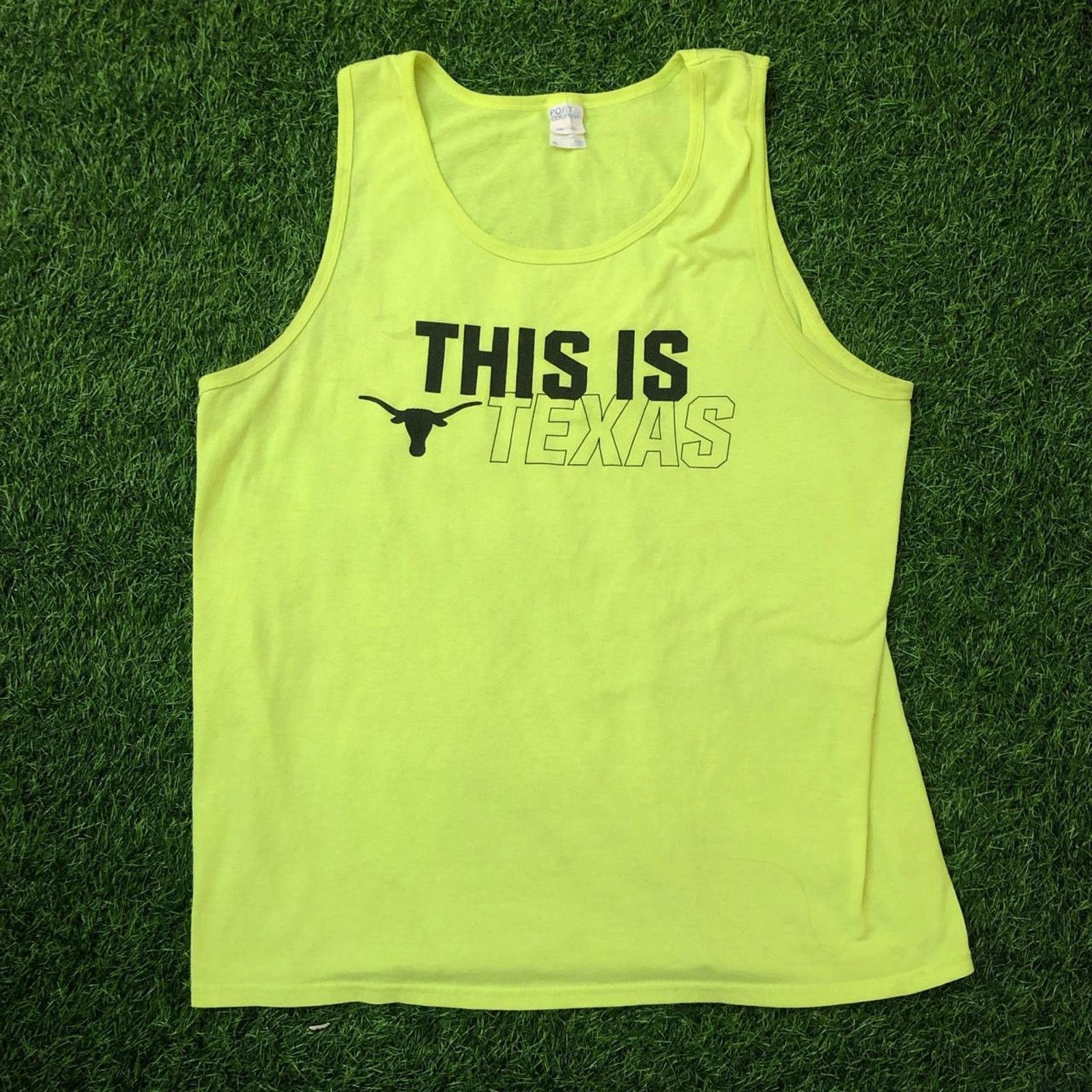 Other Retro Neon Yellow “This is Texas” Longhorn Graphic Tank Top Size US XL / EU 56 / 4 - 1 Thumbnail
