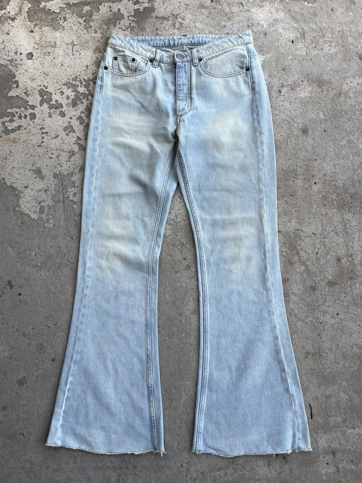 Maison Margiela Maison Margiela MM6 Flared Dirty Faded Jeans Denim Pants Size 27" / US 4 / IT 40 - 1 Thumbnail