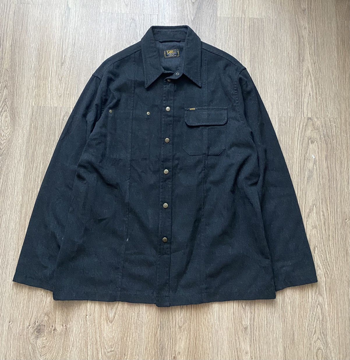 Lee × Vintage 1970s Lee vintage Wool/viscous Pearl Snap Over-Shirt Size US XL / EU 56 / 4 - 1 Thumbnail