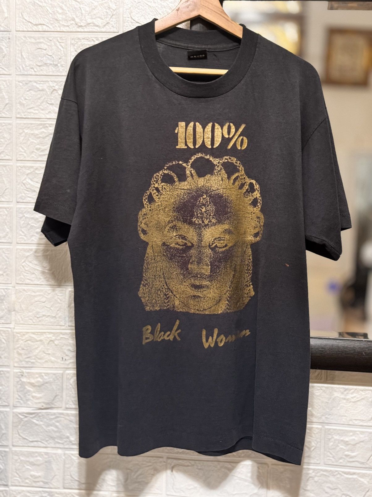 Rap Tees Vintage 90s 100% Black Womens Just Do it faded black tees Size US XL / EU 56 / 4 - 1 Thumbnail