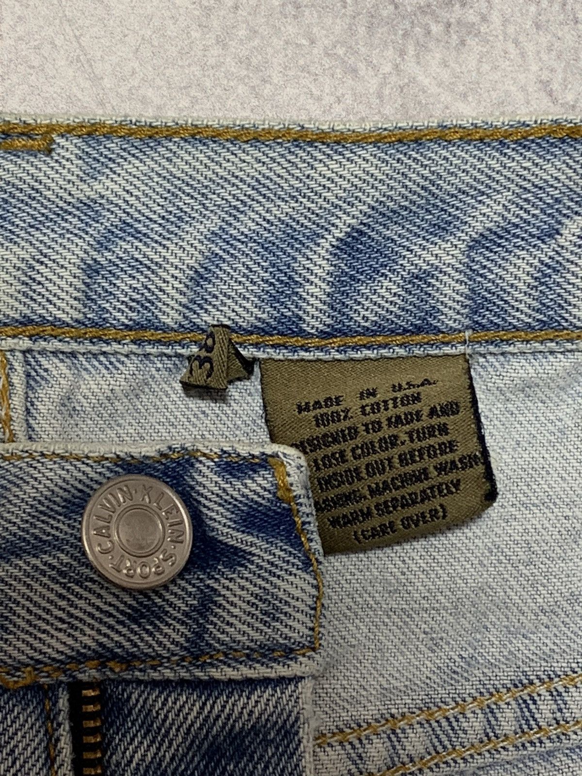 Calvin Klein × Vintage Vintage 90s Made in USA Calvin Klein wide blue jeans size 38 Size US 38 / EU 54 - 9 Thumbnail