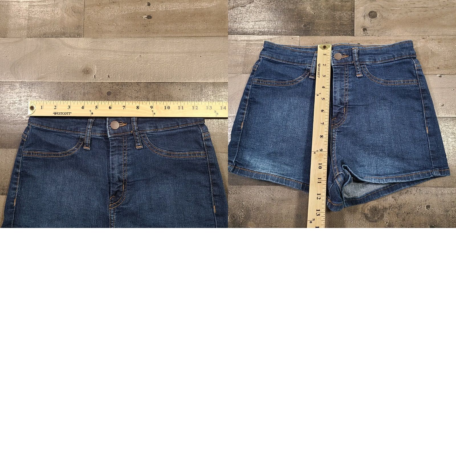 Vintage Wild Fable Pants Womens 4 Blue Shorts 27R Hot High Rise Casual Wash Denim Size 42" / US 20 - 8 Thumbnail