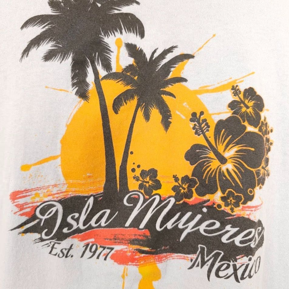 Vintage Isla Mujeres T Shirt Mens Size Medium Gray Mexico Travel Destination Tee Size US M / EU 48-50 / 2 - 3 Thumbnail