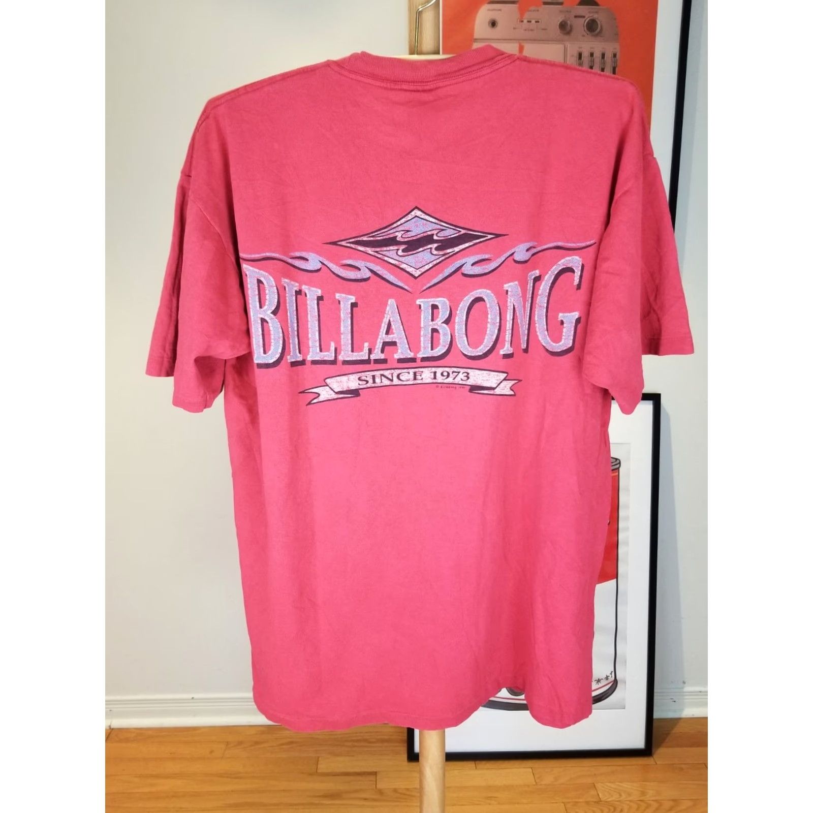 Billabong VINTAGE BILLABONG T-SHIRT SURFING RED SINGLE STITCH SZ LARGE SIZE L MEN Short Sleeve Round Neck 94' Size US L / EU 52-54 / 3 - 7 Thumbnail