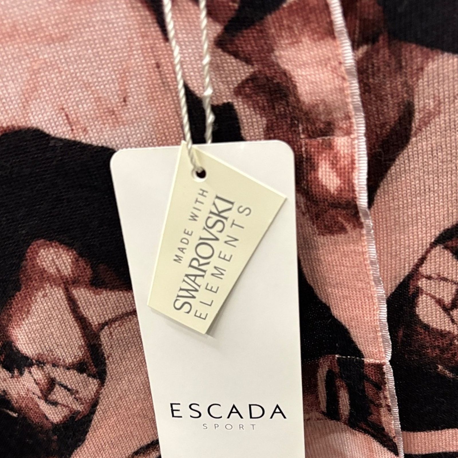 Escada NWT Escada Pink and Black Floral Sweatshirt Size L Size L / US 10 / IT 46 - 2 Thumbnail