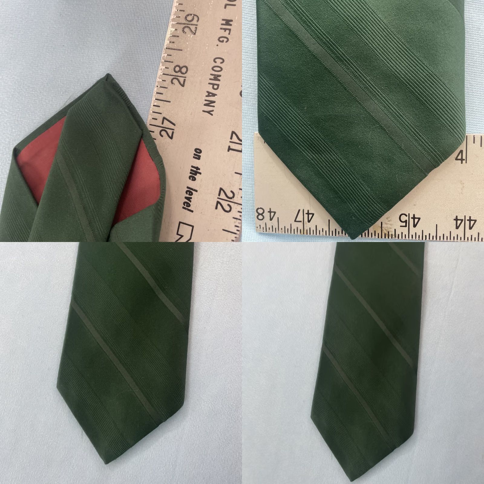 Vintage VINTAGE The White House Necktie Silk Tie Solid Green Repp Stripe Capsule 4x56 Men Tie Size ONE SIZE - 8 Thumbnail