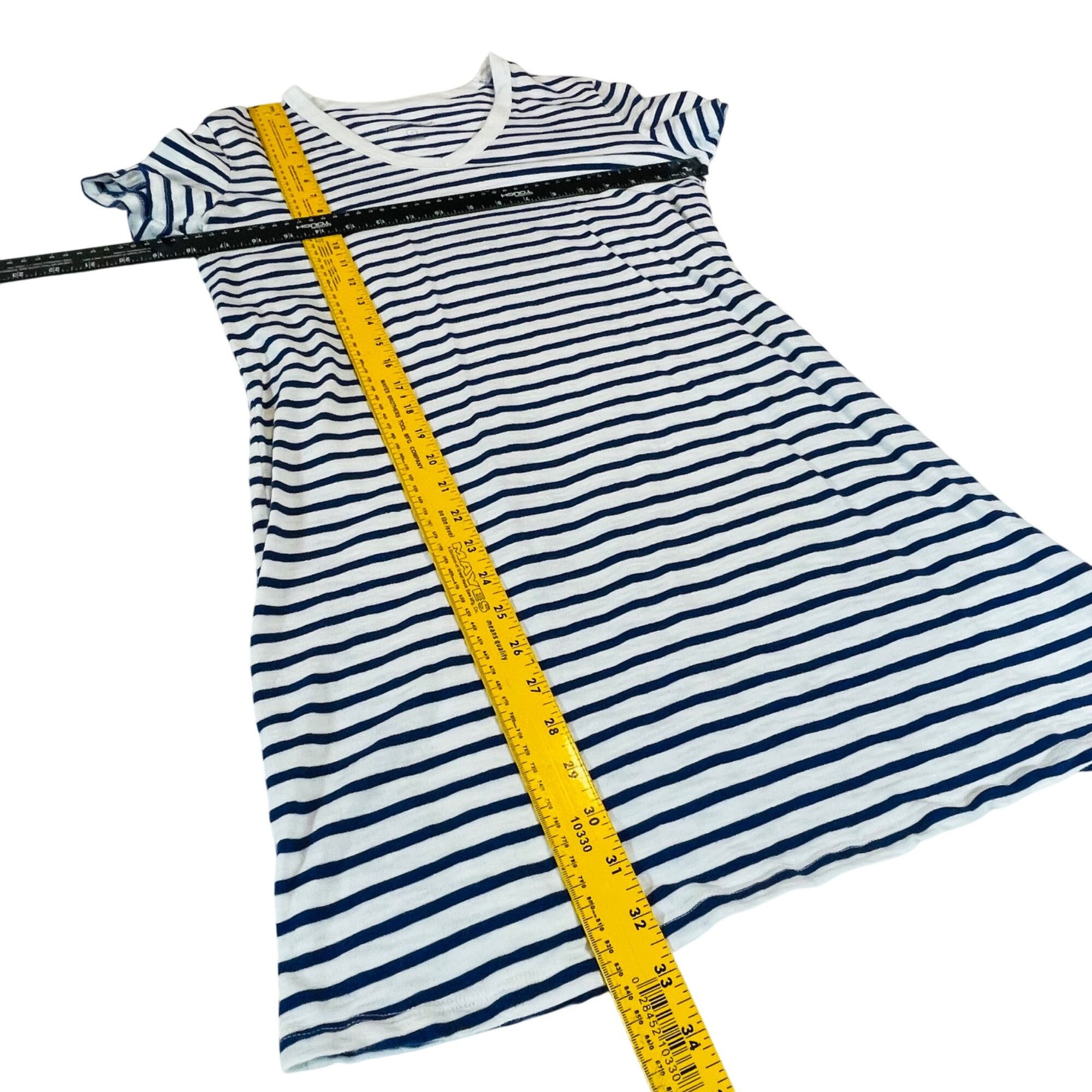 Other Striped Navy & White V-Neck T-Shirt Dress Women’s Small S By Size S / US 4 / IT 40 - 3 Thumbnail