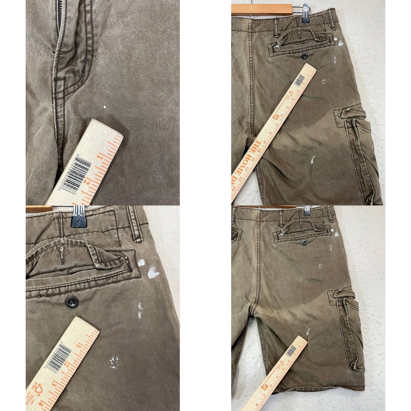 Levi's VINTAGE Levi's Cargo Shorts Men 36x10 Brown Canvas Distressed Grunge Cargo Pockets Workwear Casual Regular Mens Badges Size US 36 / EU 52 - 8 Thumbnail