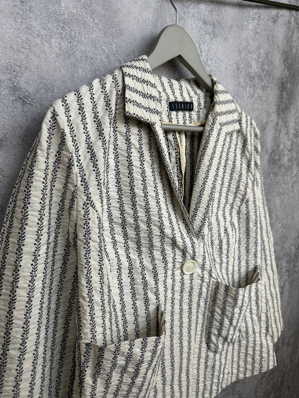 OSKA Ischiko by Oska Floral Striped Jacket Soft Blazer Lagenlook Size L / US 10 / IT 46 - 2 Thumbnail