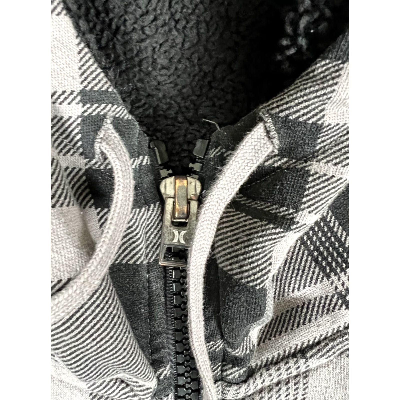 Hurley VINTAGE Hurley Jacket 2XL Gray Plaid Fleece Lined Hooded Full Zip Mens Size US XXL / EU 58 / 5 - 5 Thumbnail
