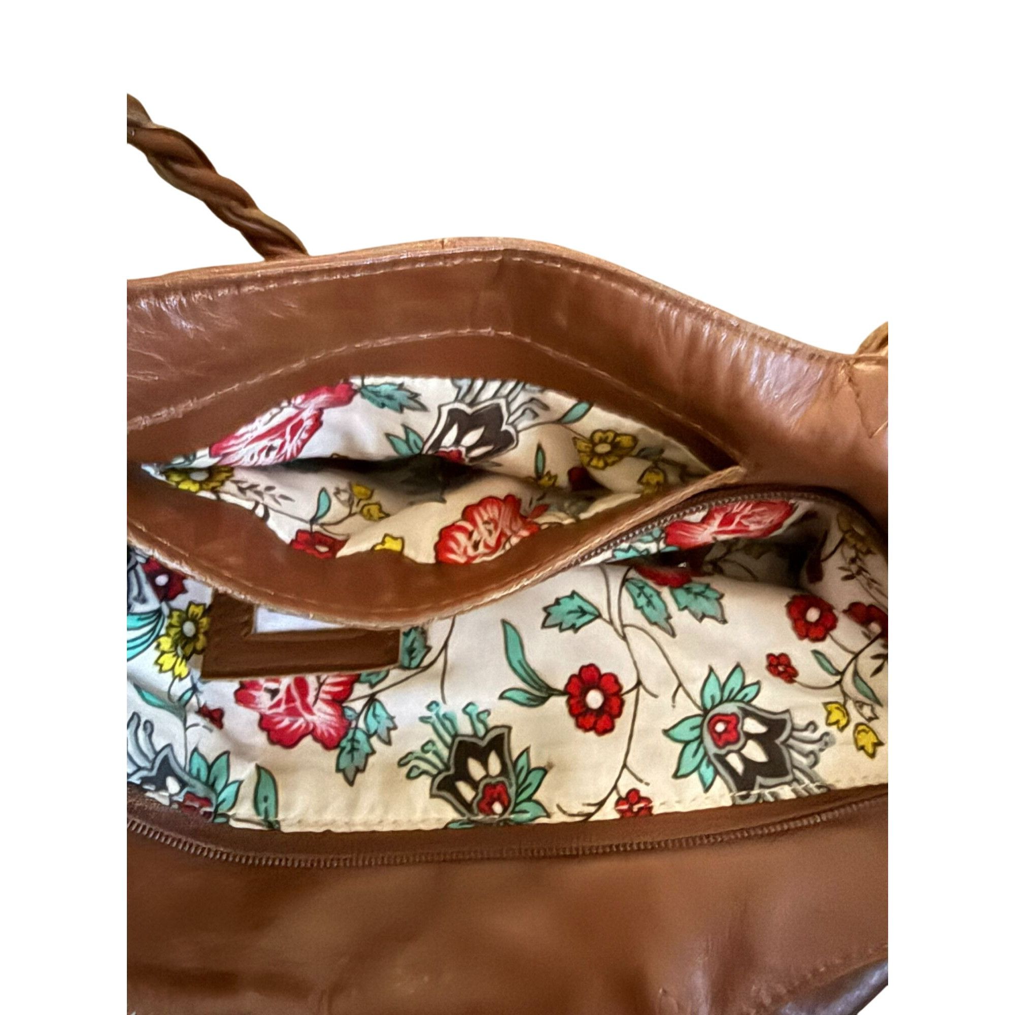 Other Latico Brown Leather Shoulder Bag With Braided Handles & Flo Size ONE SIZE - 8 Thumbnail