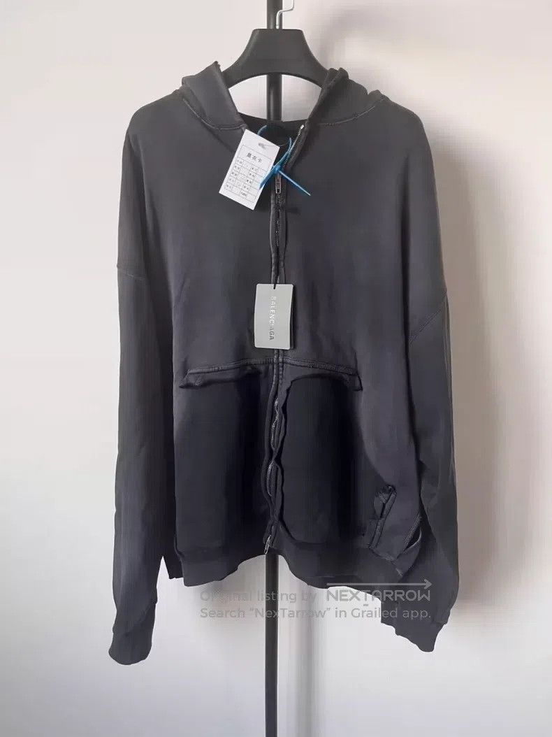 Balenciaga Balenciaga Lettering Logo Printed Zipper Regular Fit Hoodi Size US S / EU 44-46 / 1 - 4 Thumbnail