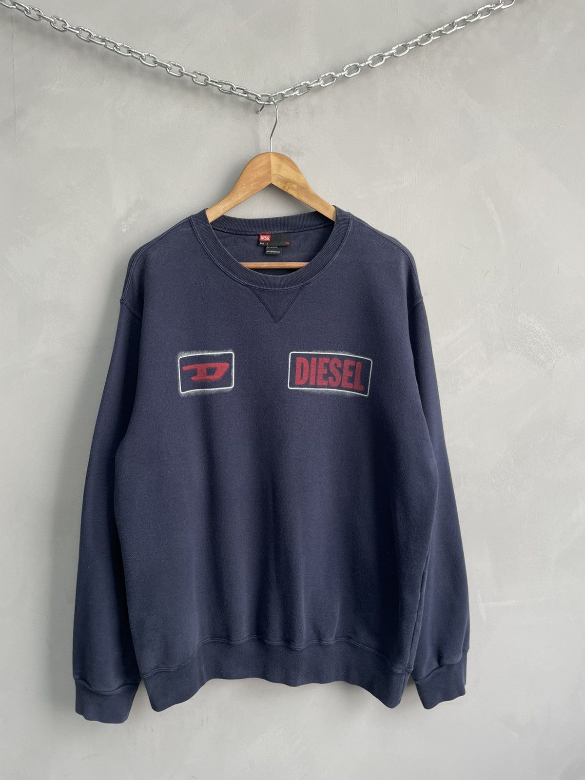 Diesel Retro boxy fit crewneck diesel sweatshirt y2k Size US L / EU 52-54 / 3 - 1 Thumbnail