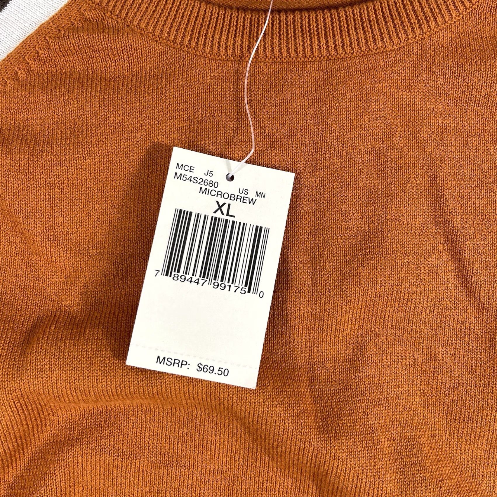 Guess VINTAGE GUESS Sweater Mens XL Brown Orange Cotton Y2K Knit Pullover Grunge NWT Size US XL / EU 56 / 4 - 5 Thumbnail