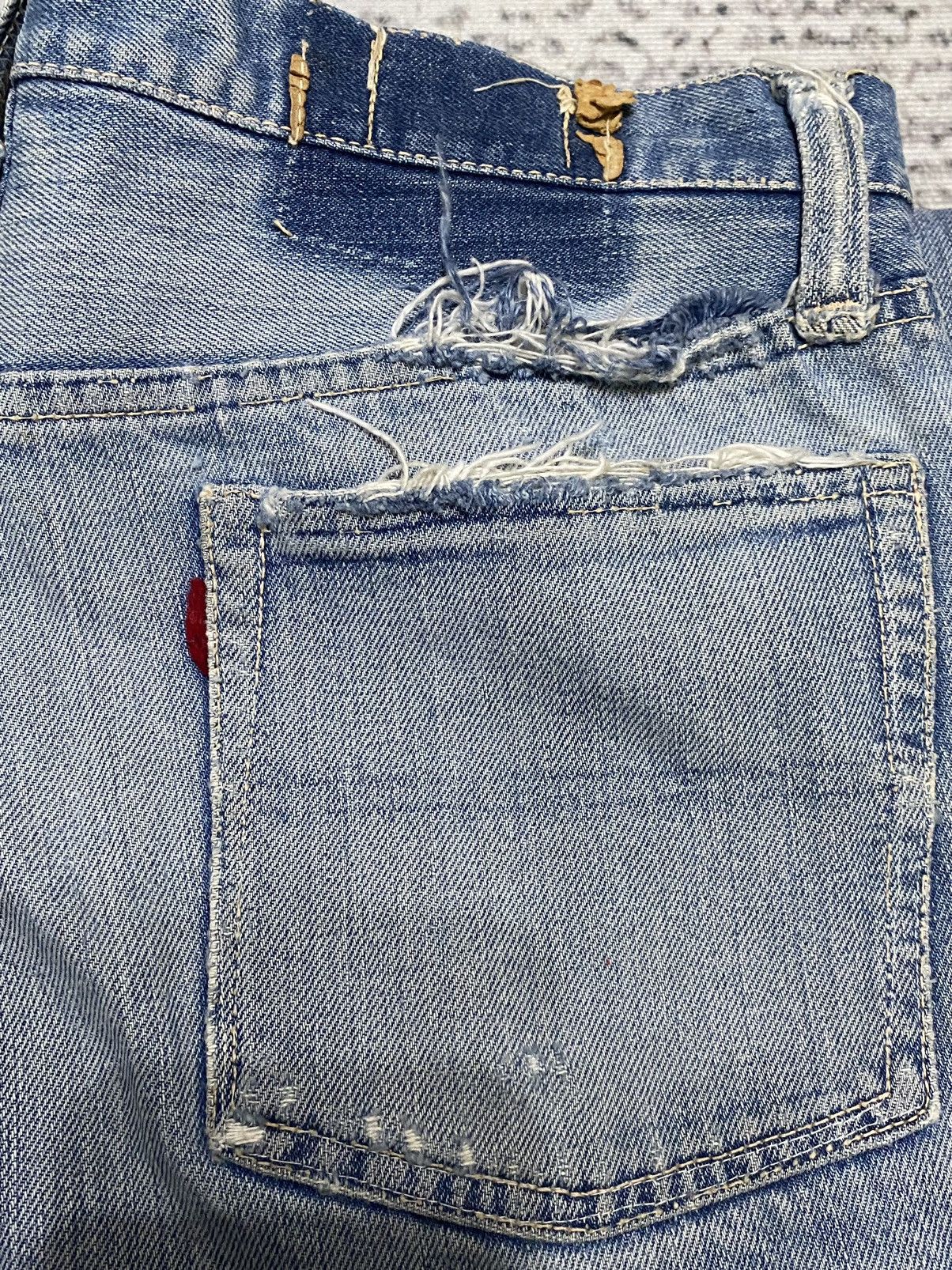 Vintage Vintage Distressed 70's CANTON Bootcut Half Selvedge Jeans Size US 32 / EU 48 - 21 Thumbnail