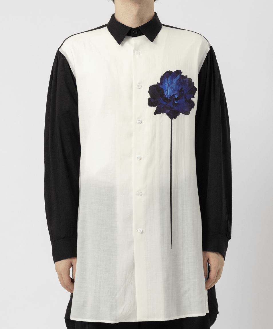 Y's for Men × Yohji Yamamoto Yohji Yamamoto Y's For Men - Cellulose One Blue Flower Shirt Size US M / EU 48-50 / 2 - 3 Thumbnail