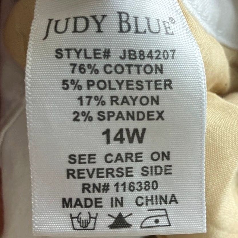 Vintage Judy Blue Womens Jeans White High Waist Skinny Button Fly Stretch 14W Size 36" / US 14 / IT 50 - 6 Thumbnail