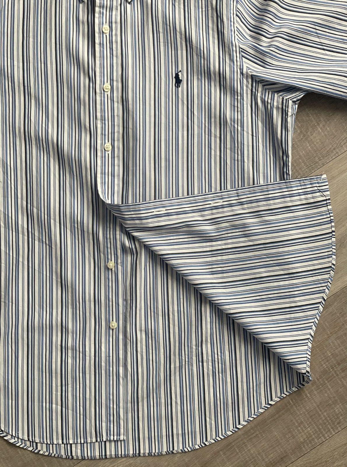 Ralph Lauren Vintage Ralph Lauren Blue and White Striped Oxford Shirt (M) Size US M / EU 48-50 / 2 - 8 Thumbnail