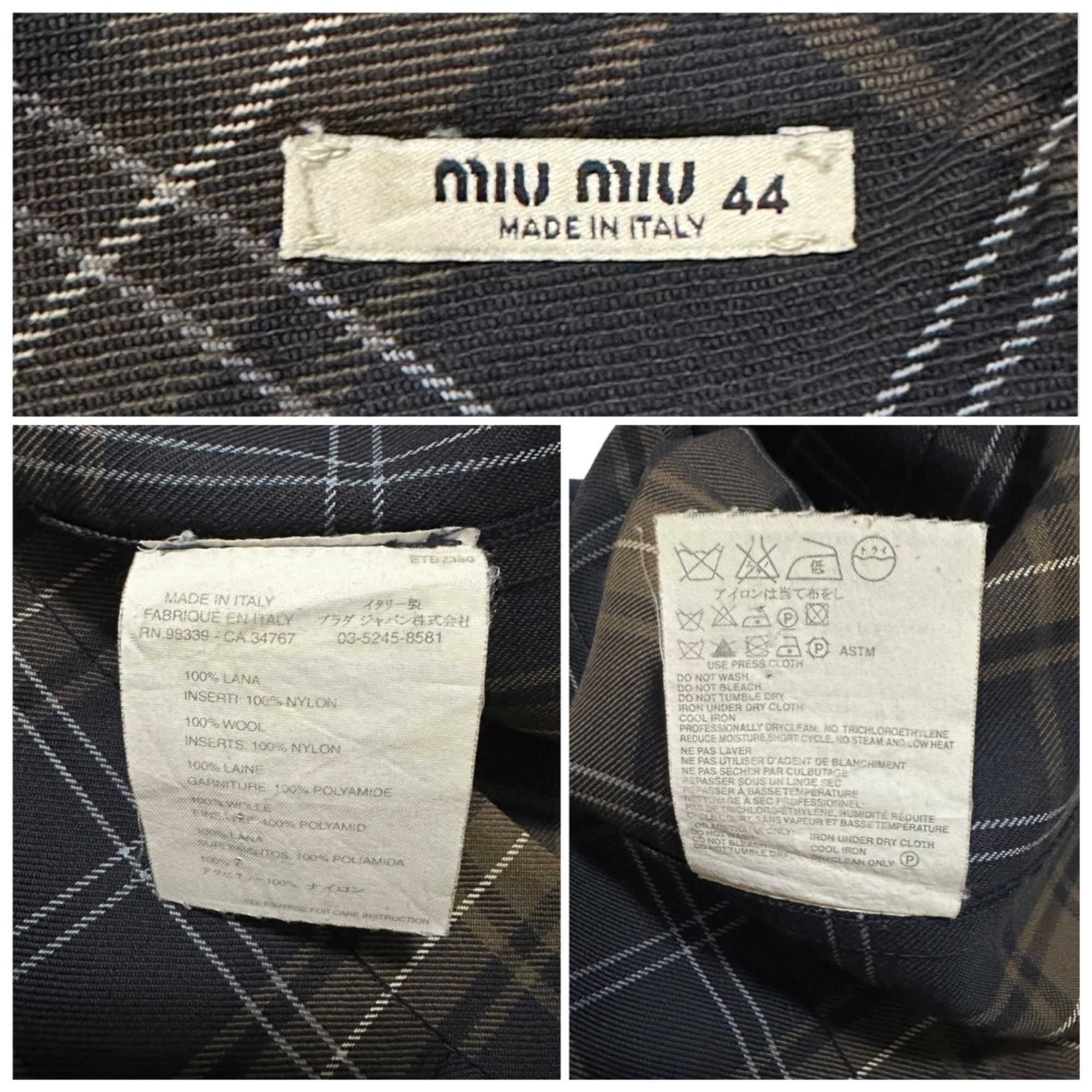 Miu Miu Miu Miu Tartan Wool A-Line Skirt Size 44 Size 30" / US 8 / IT 44 - 3 Thumbnail