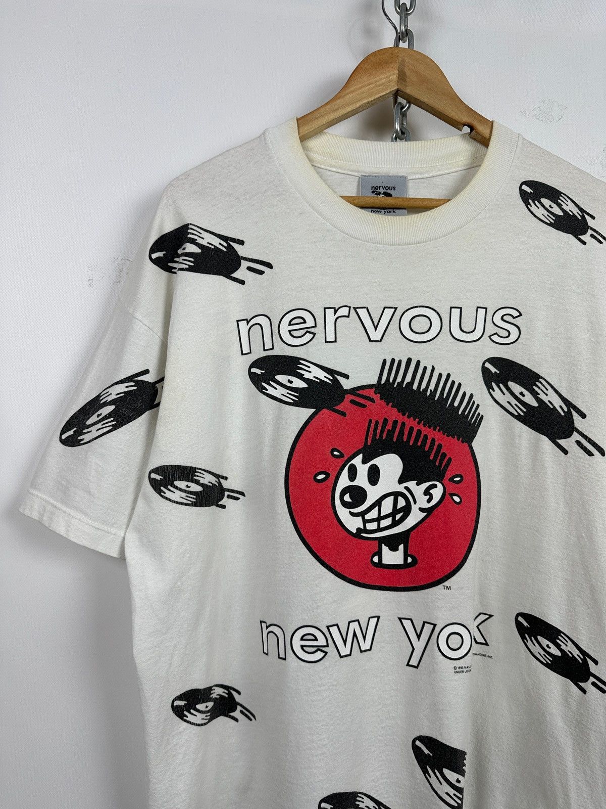 Rap Tees 1995 Vintage Nervous New York Records Rap T-Shirt Size US XL / EU 56 / 4 - 4 Thumbnail
