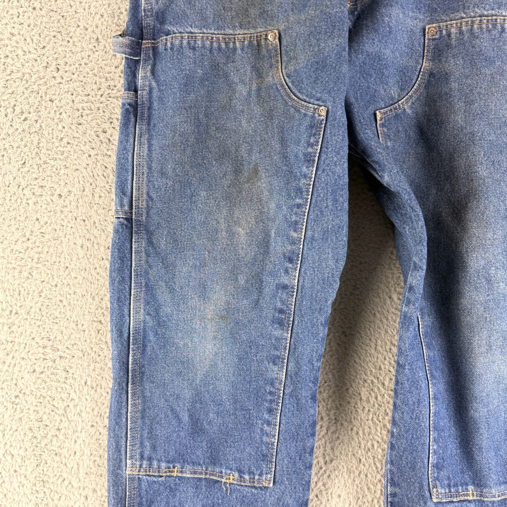 Wrangler VINTAGEWrangler Carpenter Jeans Mens 38x32 Blue Denim Double Knee Wrangler Riggs Workwear Jeans Mens Size 38x32 Blue Denim Size US 38 / EU 54 - 6 Thumbnail