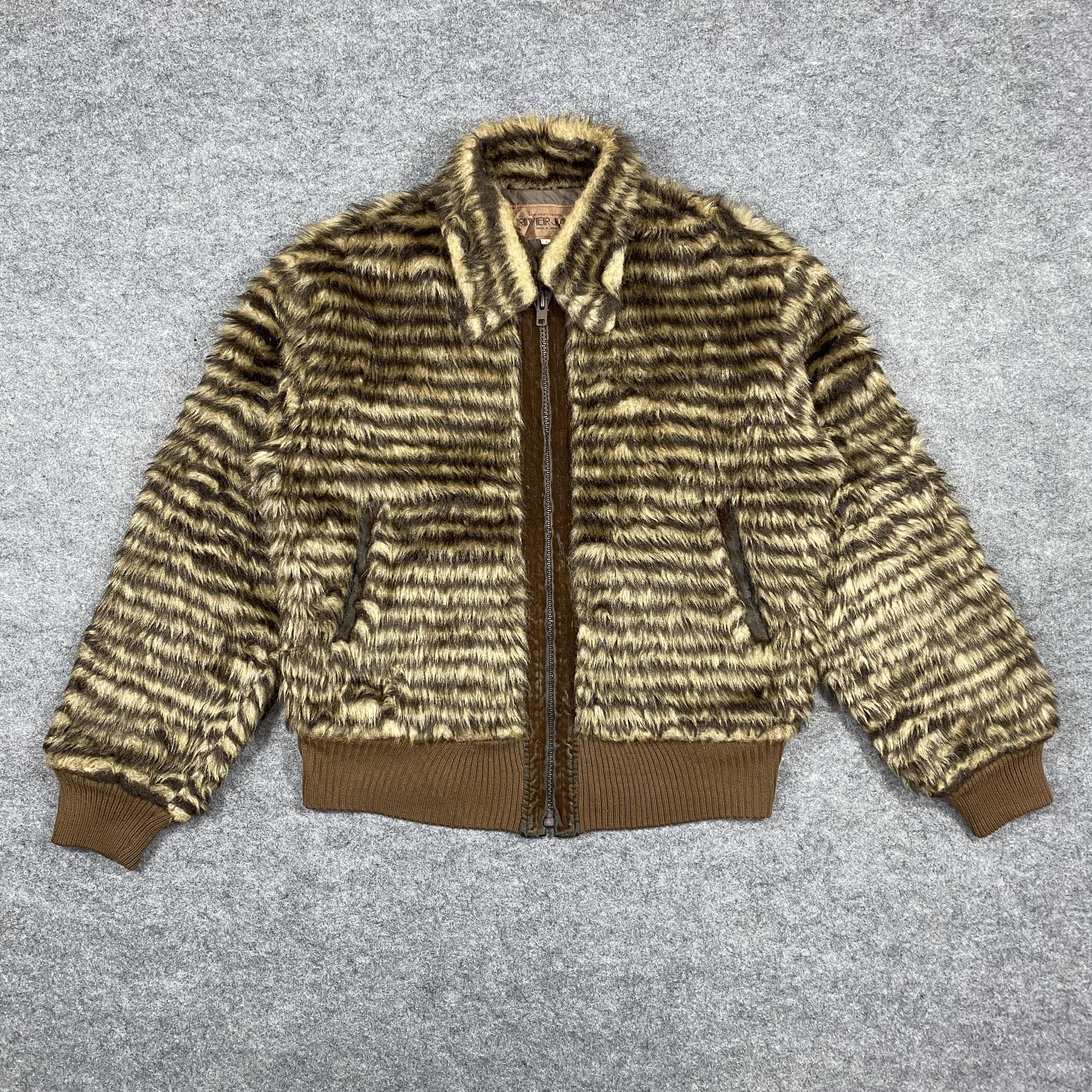 Issey Miyake Vintage 90s RIVER JAC Faux Fur Tiger Striped Jacket-J530 Size US M / EU 48-50 / 2 - 1 Thumbnail